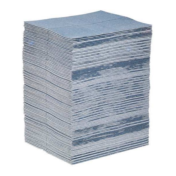 Pig Sorbents, 34 gal, 15 in x 19 in, Universal, Blue, 100 PK - BLU101