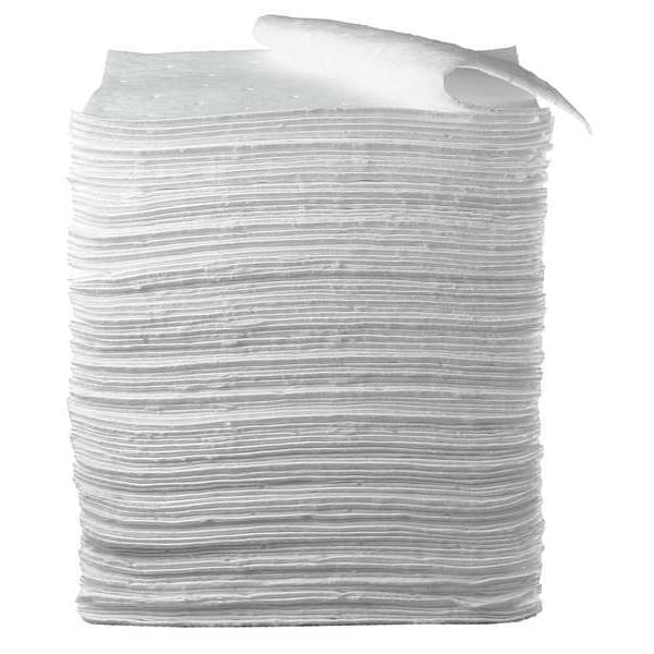 3M Sorbents, 37 1/2 gal, 17 in x 19 in, Oil, White, Polyester, Polypropylene - HP-156