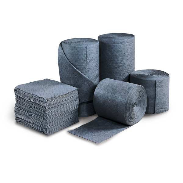 Brady Sorbents, 38 gal, 30 in x 150 ft, Universal, Gray, Polypropylene - MRO350-DP