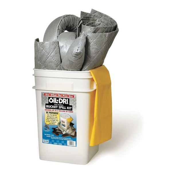 Oil-Dri Sorbents, 5 gal, Universal, White, Polyethylene - L90435