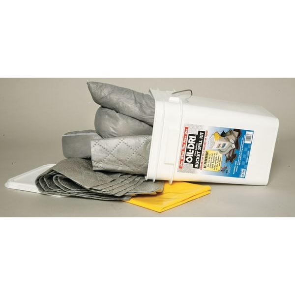 Oil-Dri Sorbents, 5 gal, Universal, White, Polyethylene - L90435