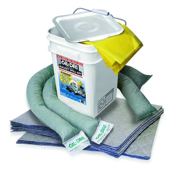 Oil-Dri Sorbents, 5 gal, Universal, White, Polyethylene - L90435