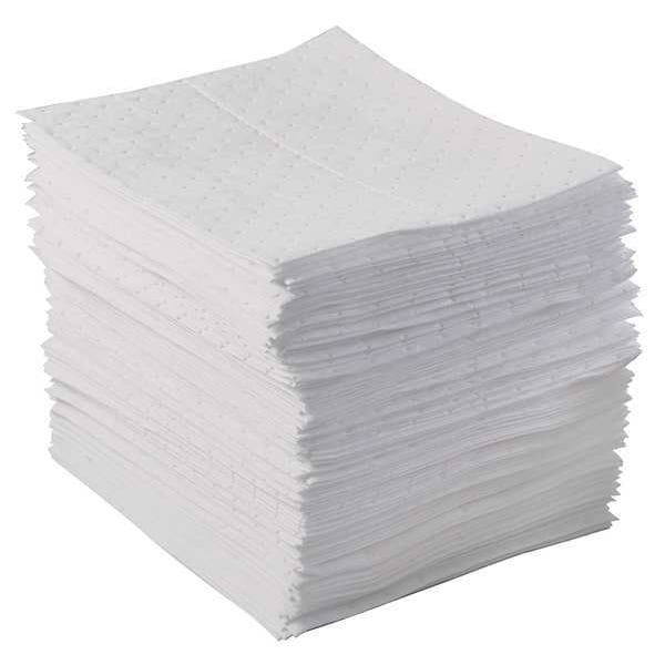 Brady Sorbents, 20 gal, 15 in x 17 in, Oil, White, Polypropylene - BPO100