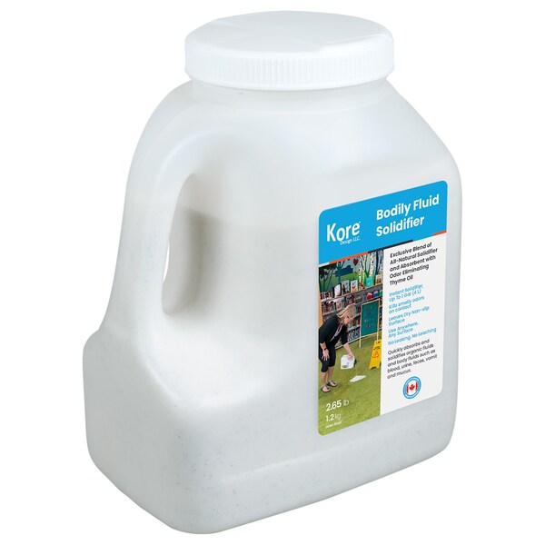 Kore Design Body Fluid Solidfier, Light Weight Absorbent For Absorbing Body Fluids, 4L Jug - KOR9011