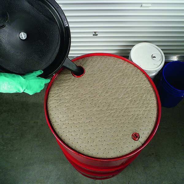 Pig Sorbents, 3 gal, 22 in Dia., Fuels, Oils, Brown, Polypropylene - MAT544