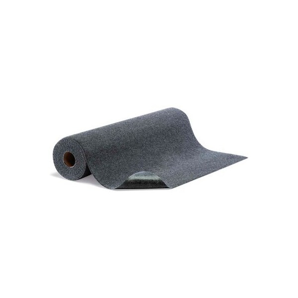 Spilltech Spill Tech NRT25H-GY Floor Grabber High Traffic Mat, Gray, 25'L x 36"W, 1 Roll - NRT25H-GY