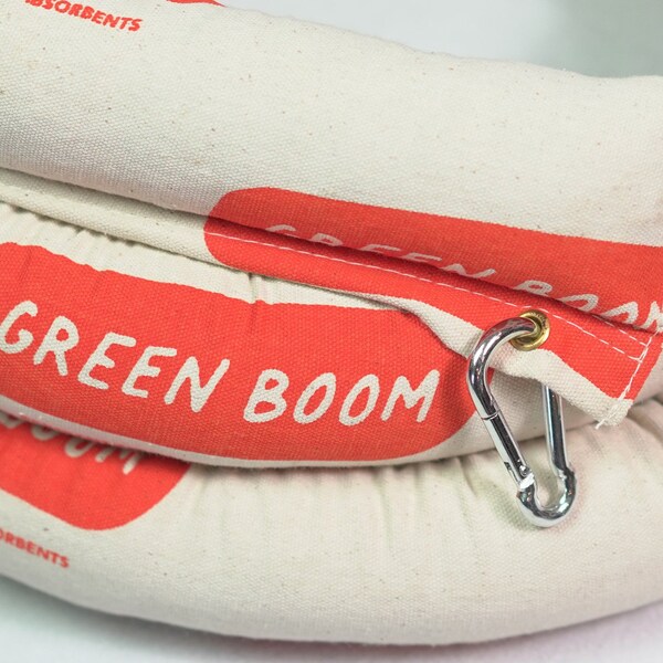 Green Boom Sorbent Boom, 24 gal, Oils, White - B0310S