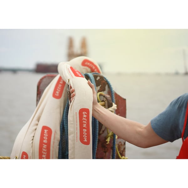 Green Boom Sorbent Boom, 24 gal, Oils, White - B0310S