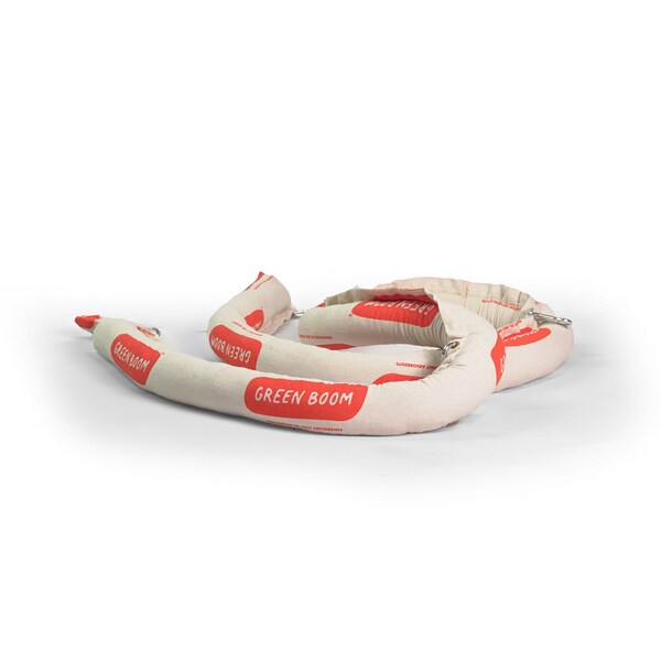 Green Boom Sorbent Boom, 24 gal, Oils, White - B0310S