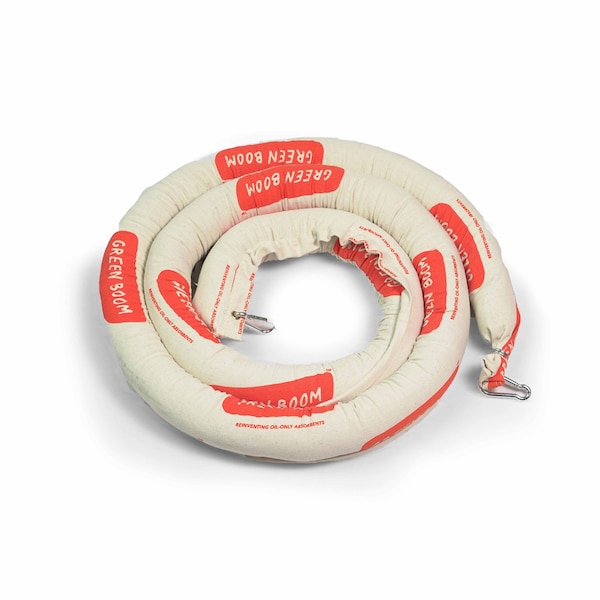Green Boom Sorbent Boom, 24 gal, Oils, White - B0310S