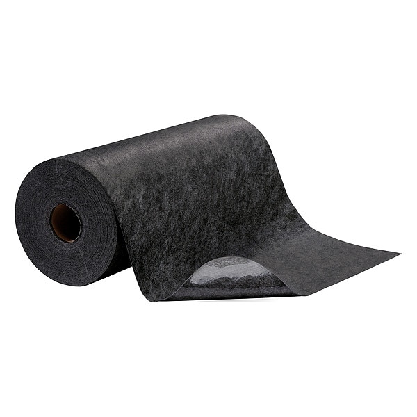 Pig Sorbents, 5 gal, 24 in x 100 ft, Universal, Black, Polypropylene - GRP24200-BK