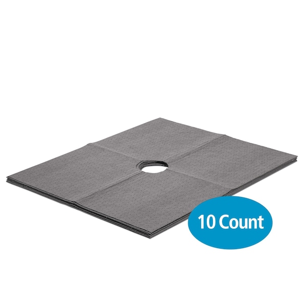 Pig Sorbent Pad, 11 3/16 gal, 40 in x 48 in, Universal, Gray, Polypropylene - MAT2232