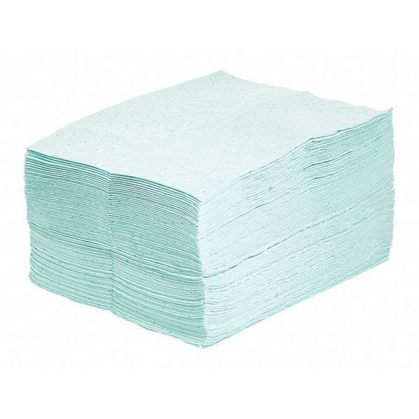 Spilltech Sorbents, 25 gal, 15 in x 19 in, Universal, Green, Polypropylene - GNPD200S