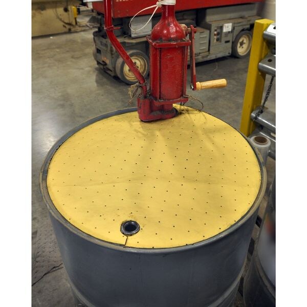 Spilfyter Sorbents, 14 gal, 22 in Dia., Harsh Chemicals, Yellow, Polypropylene - S2-76
