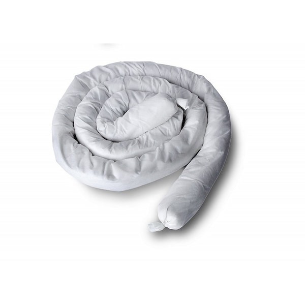Stardust Spill Products Sorbents, 27 11/16 gal, 3 in x 8 ft, Oil, White, Natural Fibers - 20ECWS8