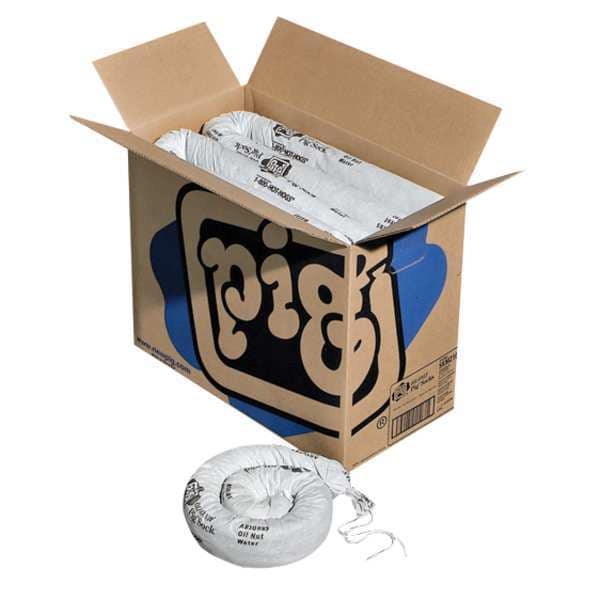 Pig Sorbents, 12 gal, 3 in x 48 in, Oil, White, Cellulose - SKM210