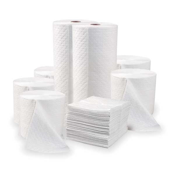 Brady Sorbents, 26 gal, 15 in x 19 in, Oil, White, Polypropylene - OP100