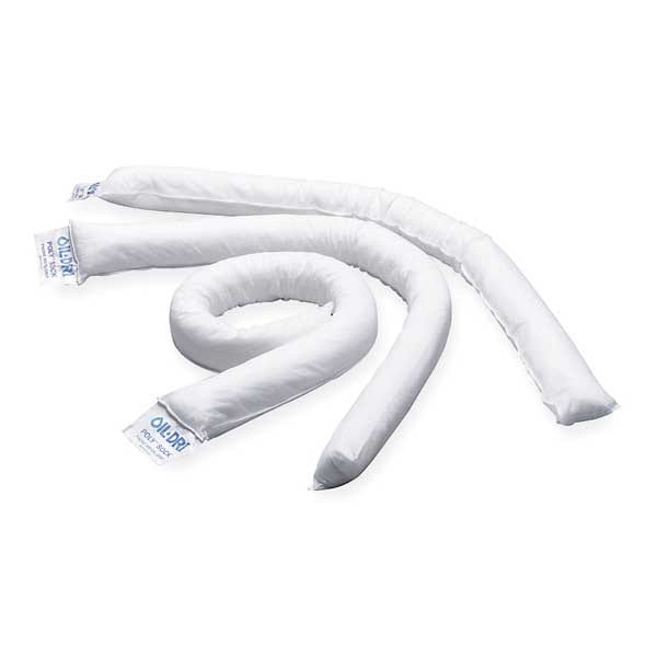 Oil-Dri Sorbents, 12 gal, 3 in x 48 in, Oil, White, Polypropylene - L90898