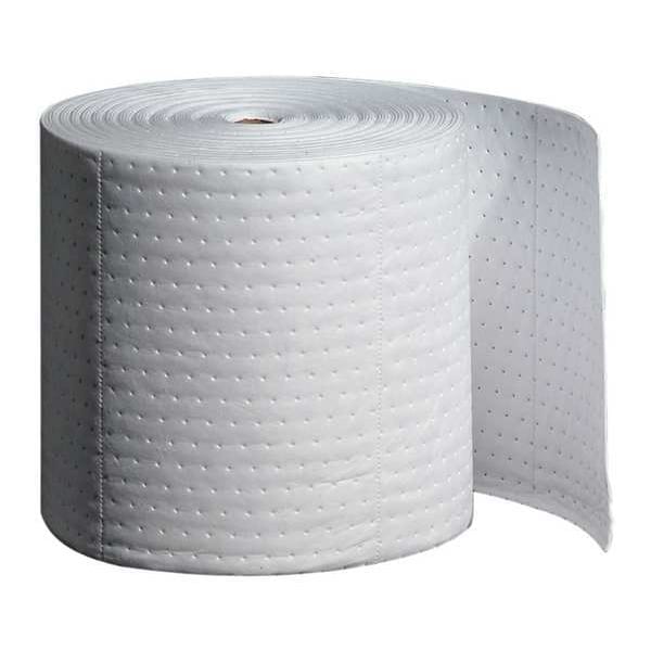 Pig Sorbents, 16 gal, 15 in x 150 ft, Oil, White, Polypropylene - MAT446