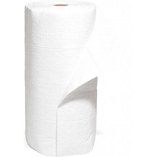 Spilltech Sorbents, 44 gal, 30 in x 150 ft, Oil, White, Polypropylene - WR-H