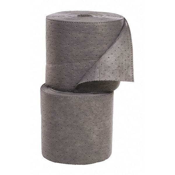 Spilltech Sorbents, 44 gal, 15 in x 150 ft, Universal, Gray, Polypropylene - GRSL150M