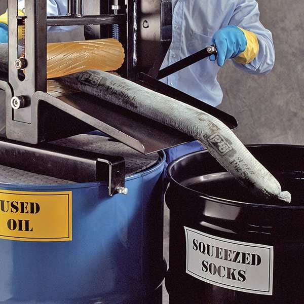 Pig Sorbents, 24 gal, 3 1/4 in x 7 ft, Universal, Gray, Polypropylene - PIG214