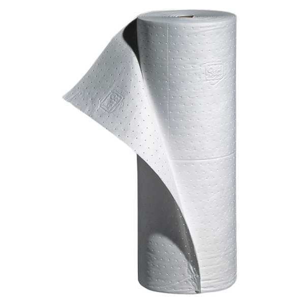 Pig Sorbents, 20 gal, 30 in x 150 ft, Oil, White, Polypropylene - MAT462