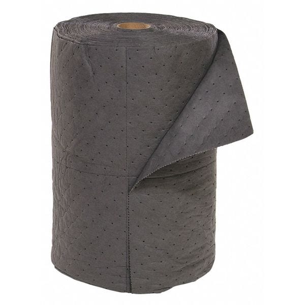 Spilltech Sorbents, 39 gal, 24 in x 150 ft, Universal, Gray, Polypropylene - GRF24150H