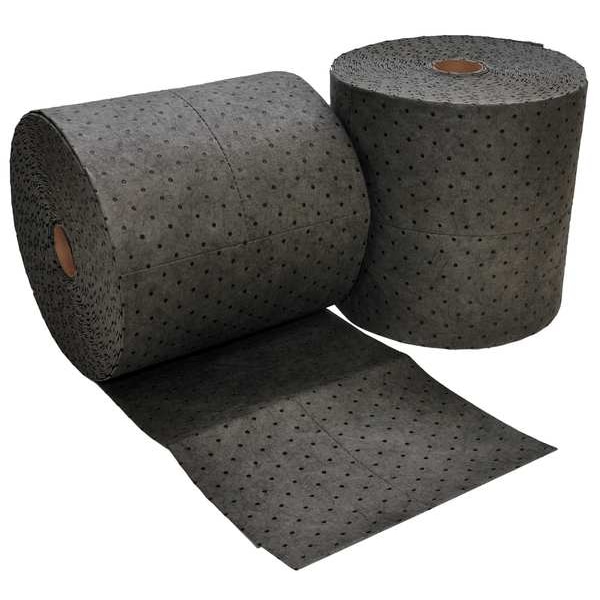 Spilfyter Sorbents, 50 gal, 16 in x 150 ft, Universal, Gray, Polypropylene - GFF-98BX