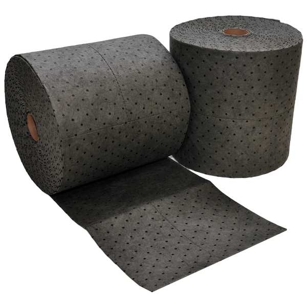 Spilfyter Sorbents, 50 gal, 16 in x 150 ft, Universal, Gray, Polypropylene - GFF-98BX