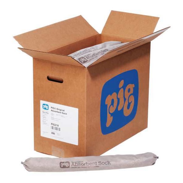 Pig Sorbents, 7 gal, 3 in x 24 in, Universal, Gray, Corn Cob - PIG218