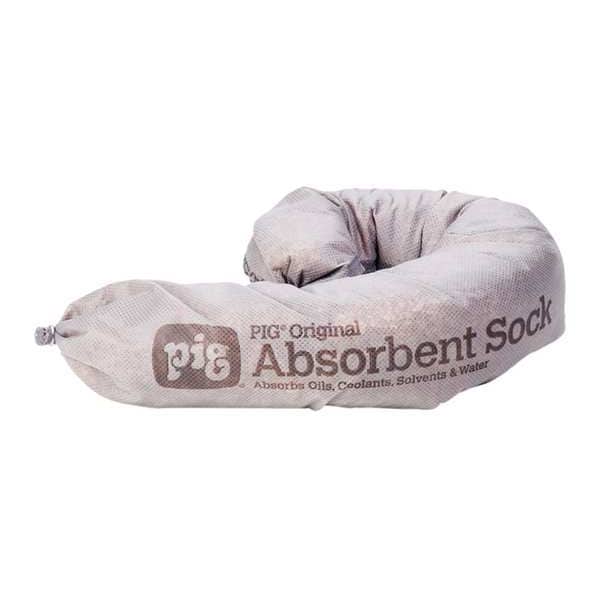 Pig Sorbents, 7 gal, 3 in x 24 in, Universal, Gray, Corn Cob - PIG218