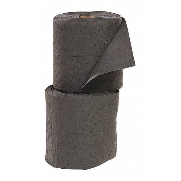 Spilltech Sorbents, 39 gal, 15 in x 150 ft, Universal, Gray, Polypropylene - GRSF150M