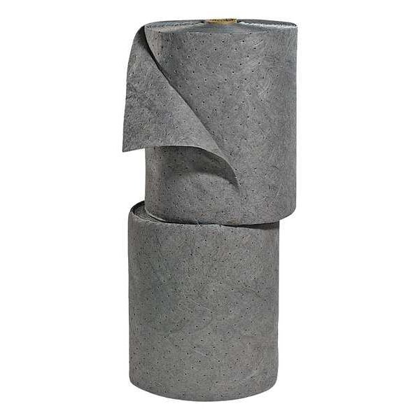 Spilltech Sorbents, 46 gal, 15 in x 150 ft, Universal, Gray, Polypropylene - GRSB150M