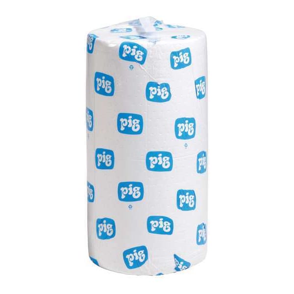 Pig Sorbents, 32 gal, 30 in x 150 ft, Oil, White, Polypropylene - MAT458
