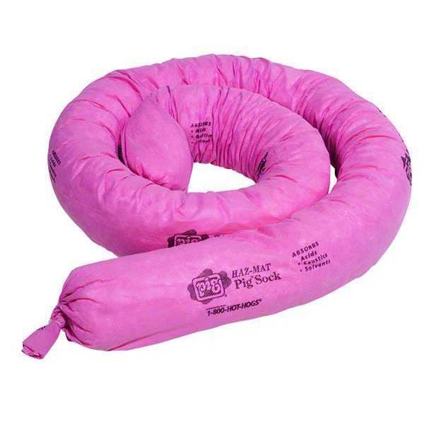 Pig Sorbents, 18 gal, 5 in x 10 ft, Acids, Bases, Unknowns, Pink, Polypropylene - HA1010