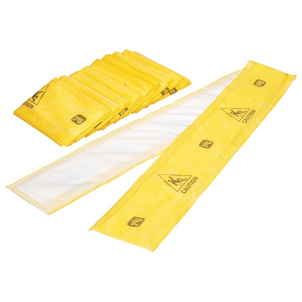 Pig Sorbents, 13 gal, 5 in x 60 in, Universal, Yellow, Polypropylene, SAP - WTR001