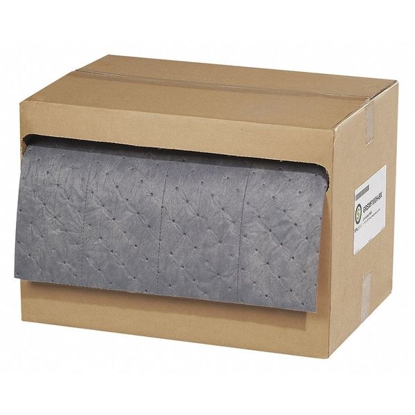 Spilltech Sorbents, 18 gal, 15 in x 100 ft, Universal, Gray, Polypropylene - GRSMF100H-BX