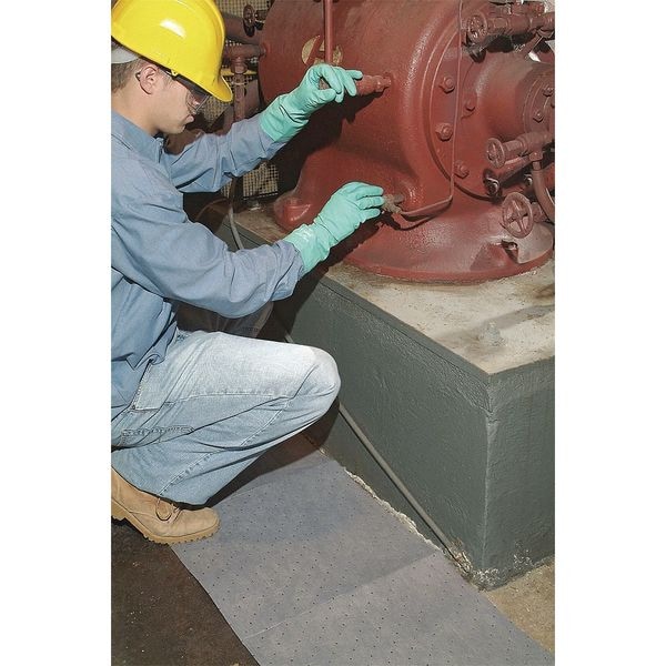 Spilltech Sorbents, 18 gal, 15 in x 100 ft, Universal, Gray, Polypropylene - GRSMF100H-BX
