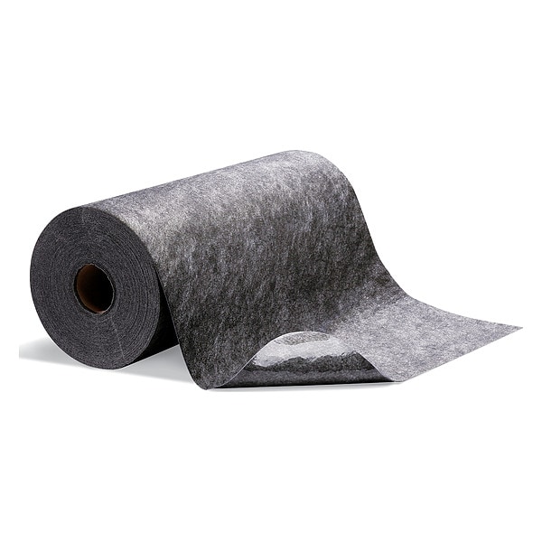 Pig Sorbents, 5 gal, 24 in x 100 ft, Universal, Gray, Polypropylene - GRP24200-GY