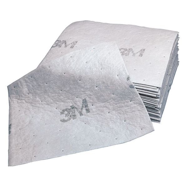 3M Sorbents, 37 gal, 15 1/2 in x 20 1/2 in, Oil, Gray, Polyester, Polypropylene - M-PD1520DD/M-A2002