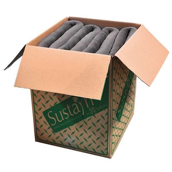 Sustayn By Spilfyter Sorbents, 44 gal, 3 in x 48 in, Universal, Gray, Polypropylene - G-34