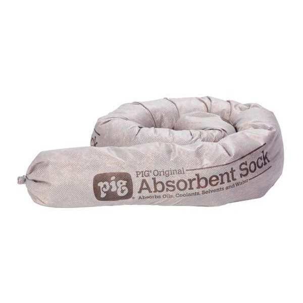Pig Sorbents, 20 gal, 3 in x 42 in, Universal, Gray, Corn Cob - 404