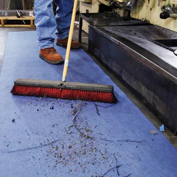 Pig Sorbents, 5 gal, 32 in x 50 ft, Universal, Blue, Polyester, Polypropylene - MAT3250