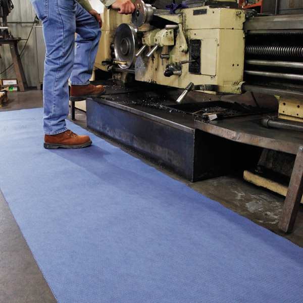Pig Sorbents, 5 gal, 32 in x 50 ft, Universal, Blue, Polyester, Polypropylene - MAT3250