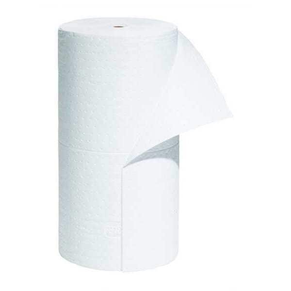 Pig Sorbents, 40 gal, 30 in x 150 ft, Oil, White, Polypropylene - MAT401