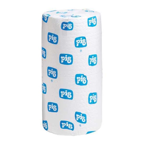 Pig Sorbents, 40 gal, 30 in x 150 ft, Oil, White, Polypropylene - MAT401