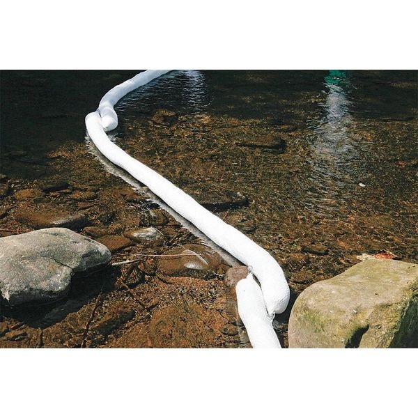 Spilltech Sorbents, 30 gal, 5 in x 10 ft, Oil, White, Polyester - WB510SN
