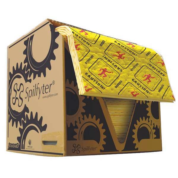 Spilfyter Sorbents, 23 gal, 16 in x 18 in, Universal, Yellow, Polypropylene - HVU-75