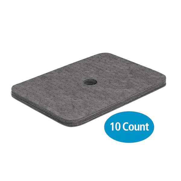 Pig Sorbent Pad, 2 3/8 gal, 17 in x 24 in, Universal, Gray, Polypropylene - MAT2231